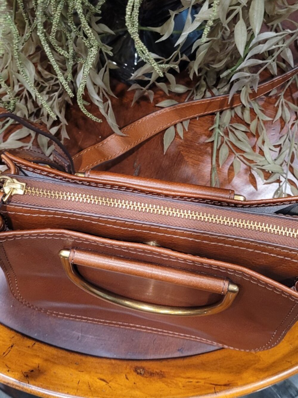 Authentic Fossil Ryder Mini Crossbody Brown Leather - Picture 11 of 12